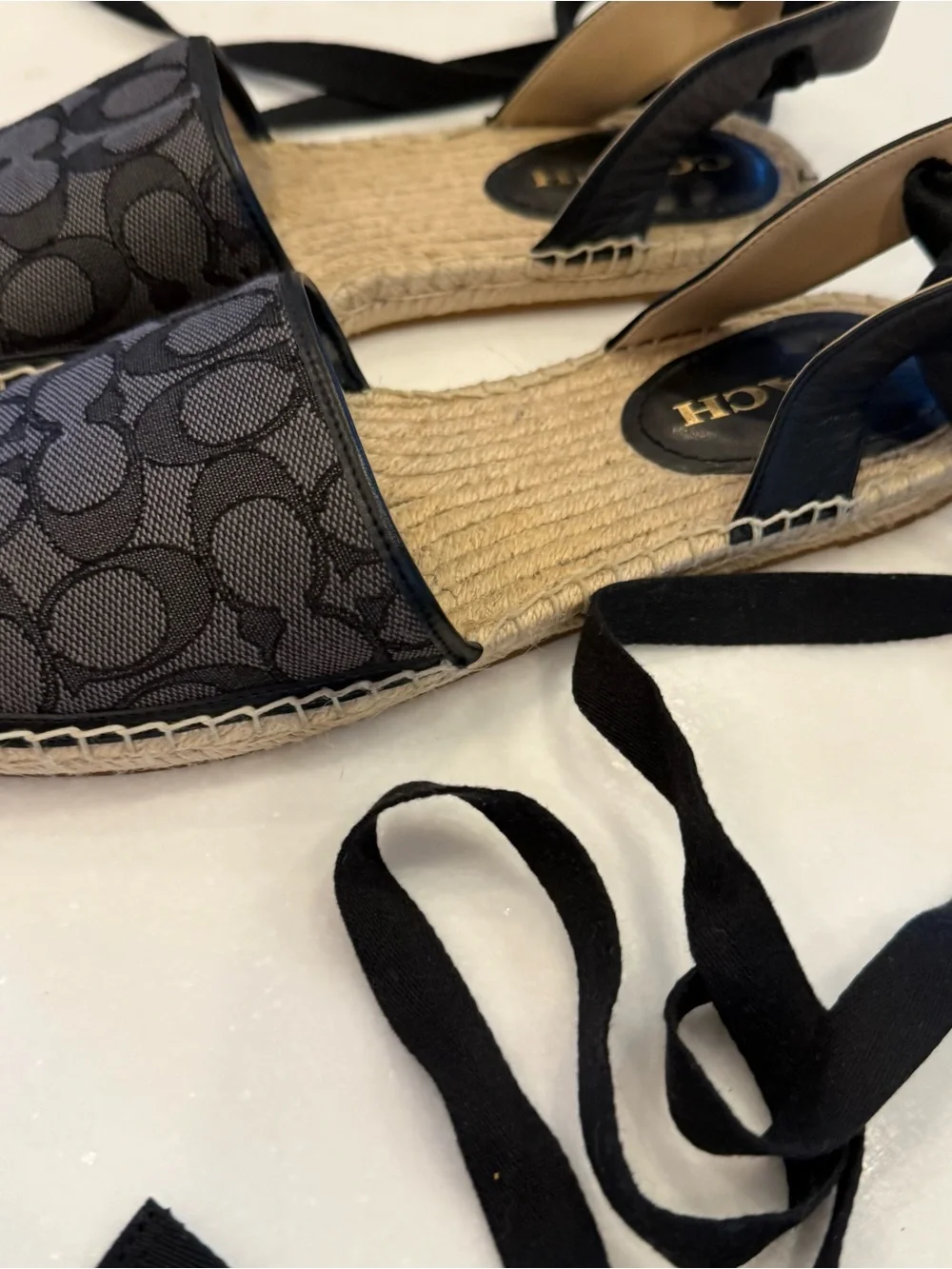 Coach Connie Espadrille In Signature Jacquard Women’s Size 9.5 B EUC